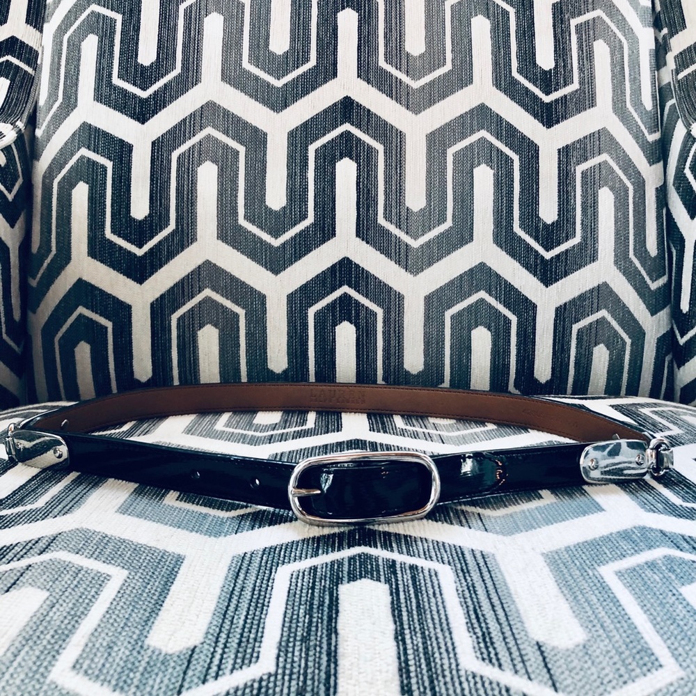 Ralph Lauren skinny/thin black silver belt